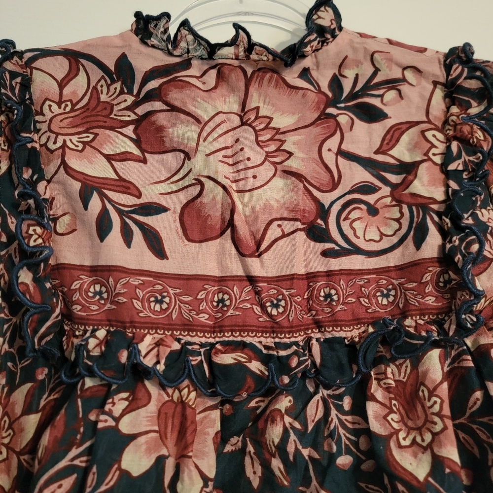 FARM RIO ainika charm long sleeve blouse in pink/rose - Picture 11 of 11
